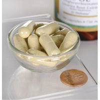 Miniatura de DGL Deglycyrrhizinated Licorice - 750 mg 90 capsules by Swanson numa tigela ao lado de uma moeda.