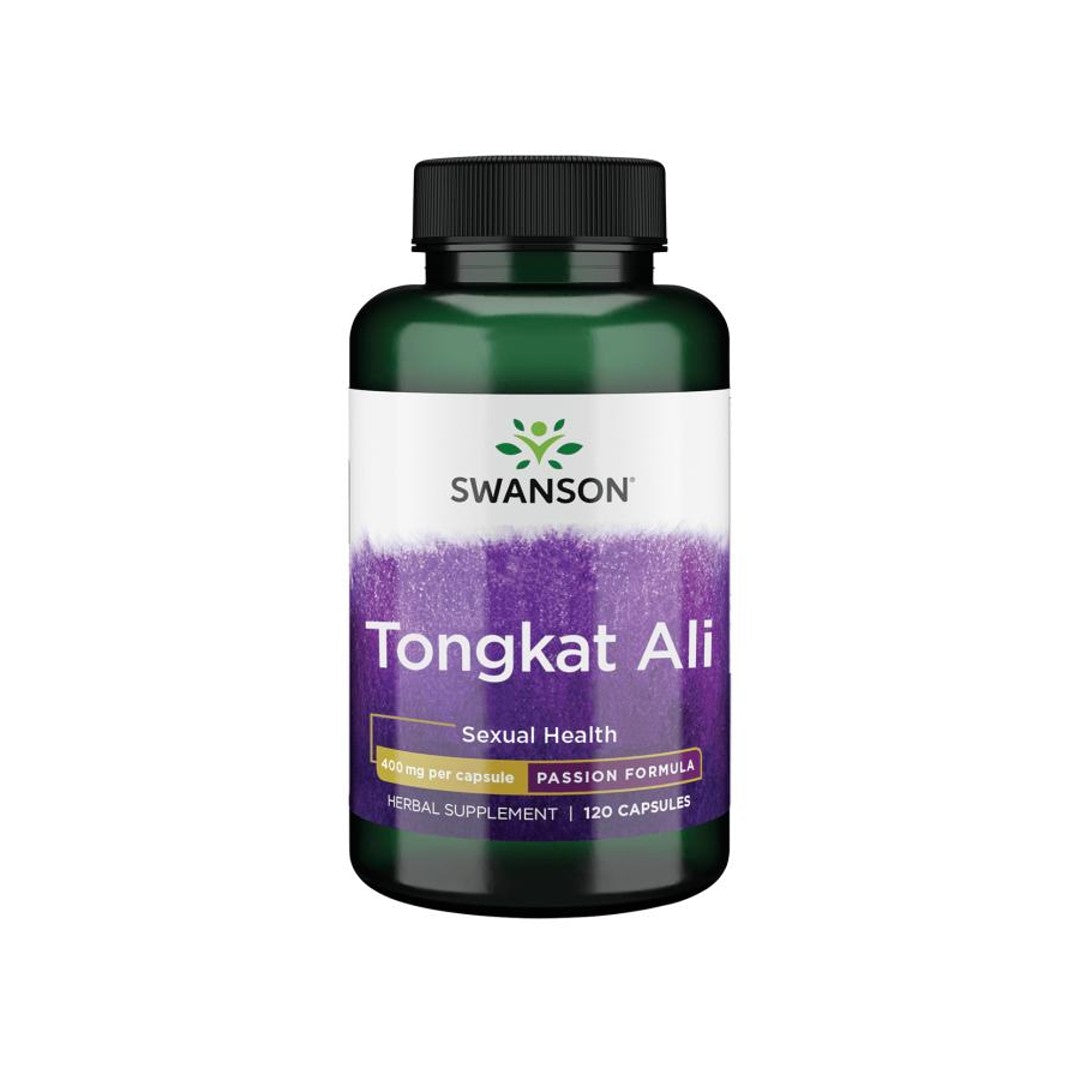 Melhora a saúde hormonal e o desejo sexual com Swanson Tongkat Ali - 400 mg 120 cápsulas, um poderoso frasco que aumenta a resistência e o vigor.