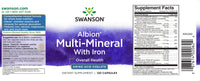 Thumbnail para Swinson Multi Mineral With Iron - 120 cápsulas Albion Chelated é um suplemento que contém vitaminas e minerais quelatados Albion, incluindo quelatos de aminoácidos.