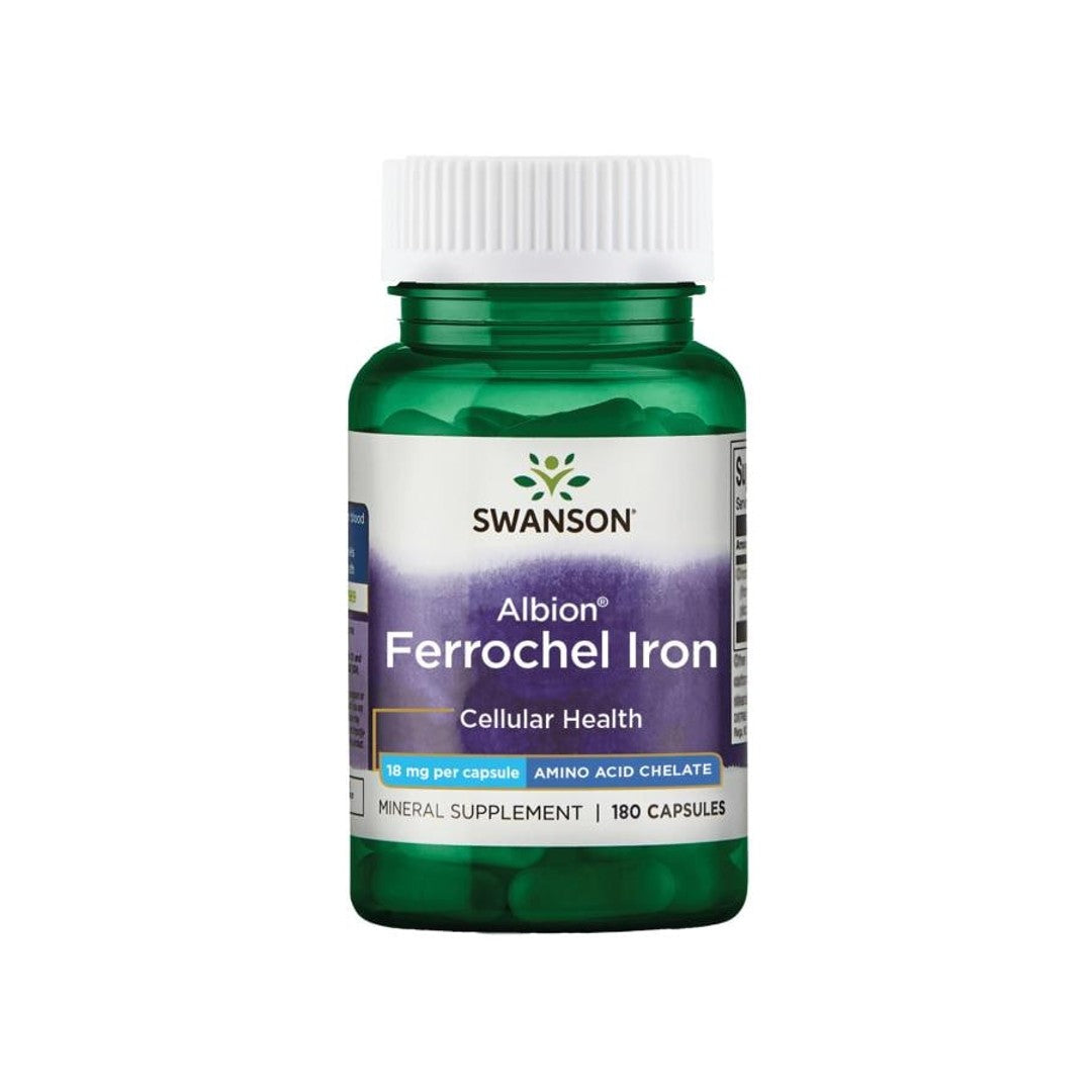 Swanson Ferrochel Iron - 18 mg 180 cápsulas Albion Chelated