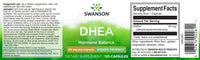 Miniatura de um rótulo para Swanson DHEA - 50 mg 120 cápsulas suplementos.
