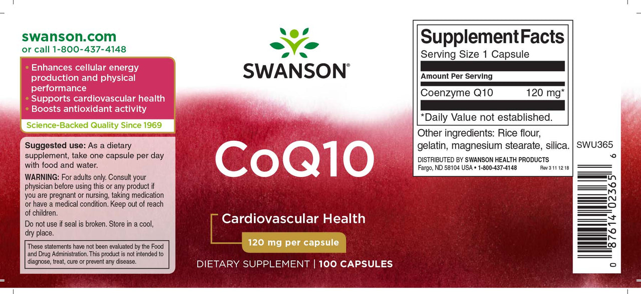 Coenzima Q1O - 120 mg 100 cápsulas - Swanson Coenzima Q1O - 120 mg 100 cápsulas - Swanson Coenzima Q1O - 120 mg 100 cápsulas.