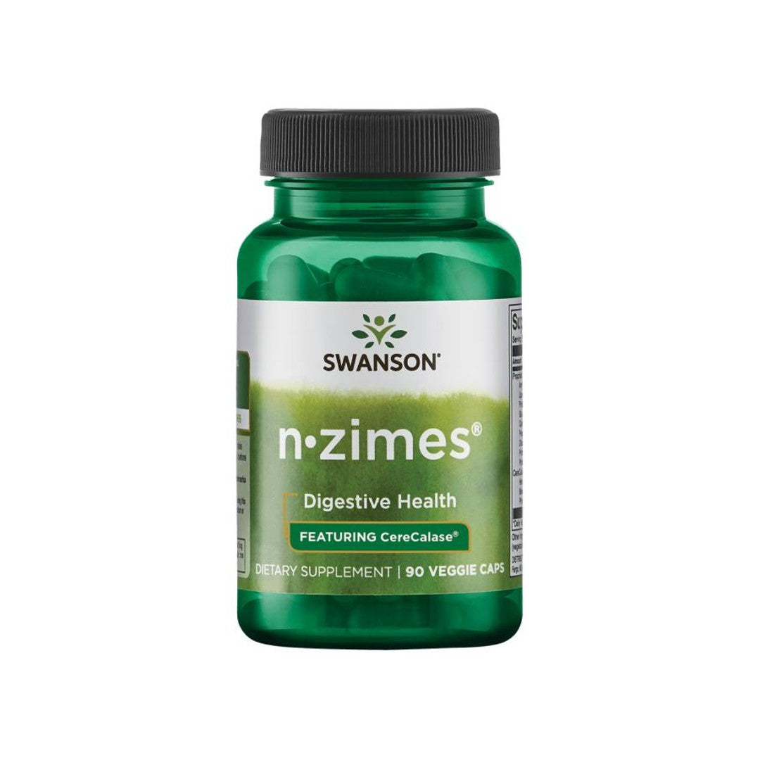 Swanson N-Zimes - 90 cápsulas vegetais para apoiar a absorção e a digestão dos nutrientes.