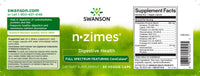 Miniatura de Swanson N-Zimes - 90 cápsulas vegetais rótulo do suplemento digestivo.