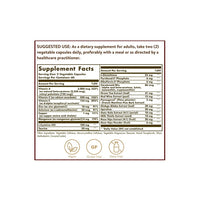 Miniatura de um rótulo que mostra os ingredientes do suplemento Solgar's Advanced Antioxidant Formula 120 Vegetable Capsules.