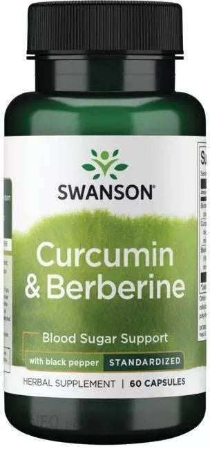 Swanson Curcumina e Berberina com Pimenta Preta 60 cápsulas.