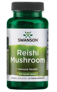 Miniatura de Descobre os notáveis benefícios para a saúde imunitária do Cogumelo Reishi 600 mg 60 Cápsulas Vegetais da Swanson, conhecido pelas suas propriedades antioxidantes.