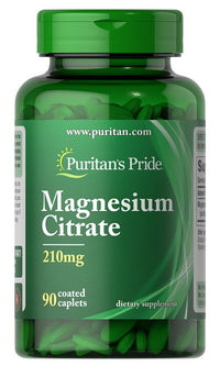 Miniatura de Puritan's Pride Citrato de magnésio 210 mg 90 cápsulas revestidas.
