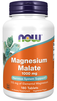 Miniatura de Now Now Foods Malato de Magnésio 1000 mg 180 comprimidos.
