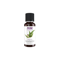 Miniatura de Um frasco de óleo de eucalipto 30 ml por Now Foods sobre um fundo branco.